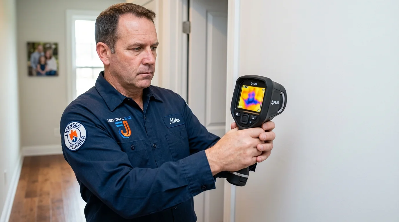 Thermal imaging leak detection by Johns Plumbing LLC in Hughes
